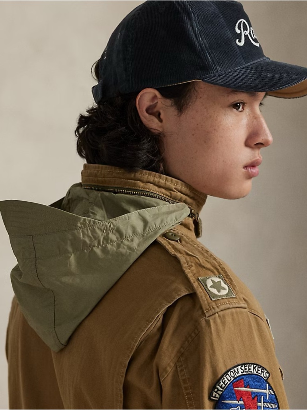 Polo Ralph Lauren The Iconic Field Jacket in Sandsurf Logo Patches Size Large - Picture 7 of 10